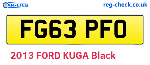 FG63PFO are the vehicle registration plates.