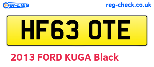 HF63OTE are the vehicle registration plates.