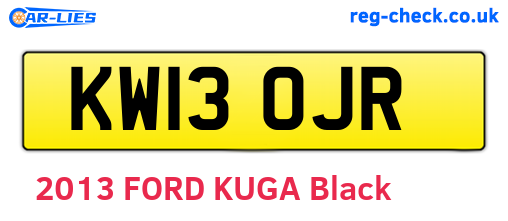 KW13OJR are the vehicle registration plates.