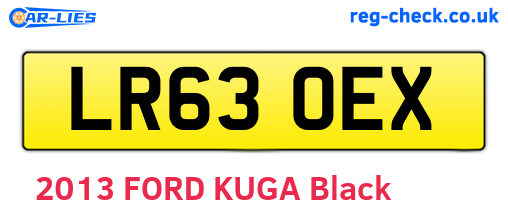 LR63OEX are the vehicle registration plates.