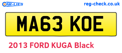 MA63KOE are the vehicle registration plates.