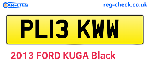 PL13KWW are the vehicle registration plates.