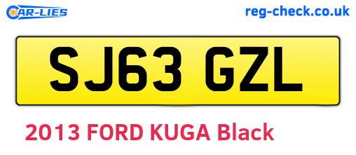 SJ63GZL are the vehicle registration plates.