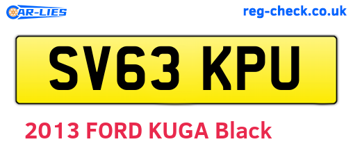SV63KPU are the vehicle registration plates.