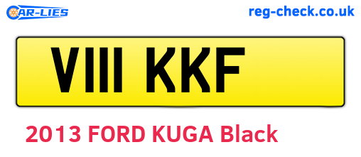 V111KKF are the vehicle registration plates.