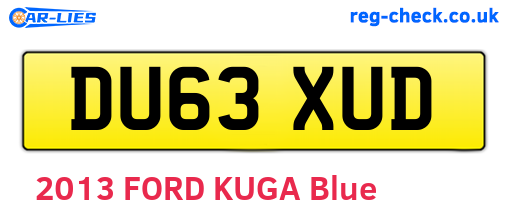 DU63XUD are the vehicle registration plates.