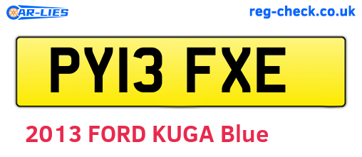 PY13FXE are the vehicle registration plates.