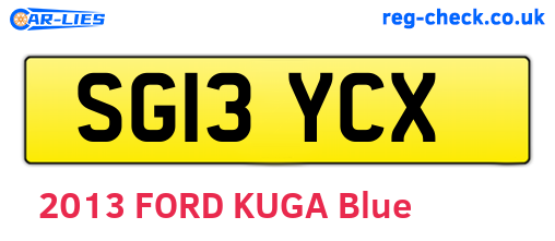 SG13YCX are the vehicle registration plates.
