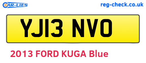 YJ13NVO are the vehicle registration plates.