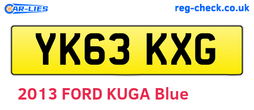 YK63KXG are the vehicle registration plates.