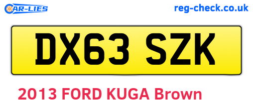 DX63SZK are the vehicle registration plates.