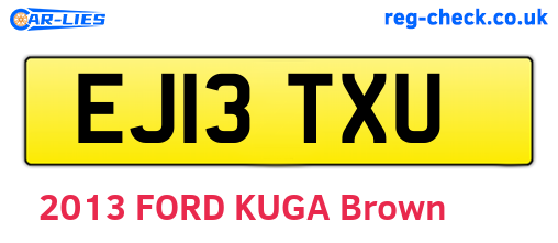 EJ13TXU are the vehicle registration plates.