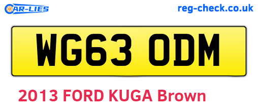 WG63ODM are the vehicle registration plates.