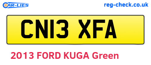 CN13XFA are the vehicle registration plates.