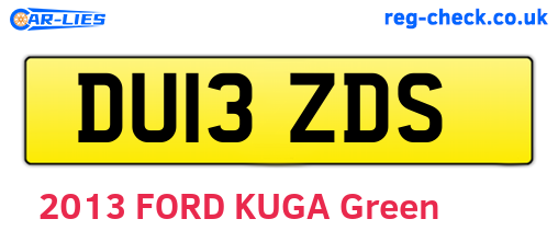 DU13ZDS are the vehicle registration plates.