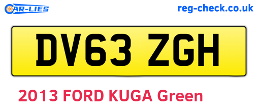DV63ZGH are the vehicle registration plates.