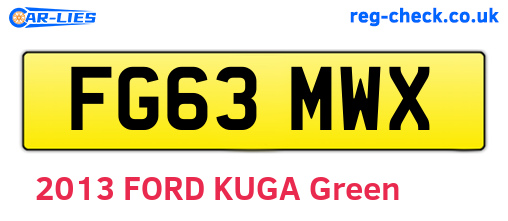 FG63MWX are the vehicle registration plates.