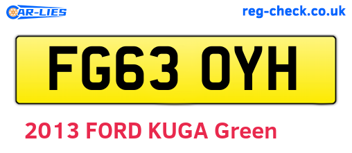 FG63OYH are the vehicle registration plates.