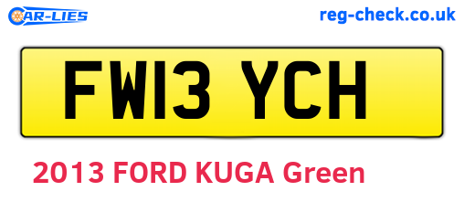 FW13YCH are the vehicle registration plates.
