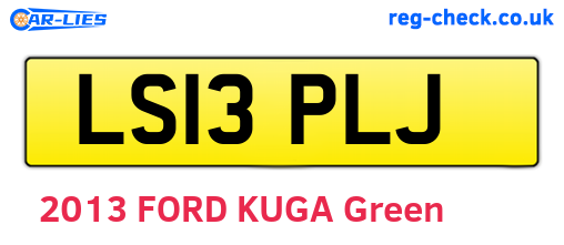 LS13PLJ are the vehicle registration plates.