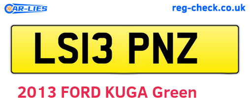 LS13PNZ are the vehicle registration plates.