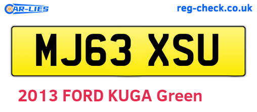 MJ63XSU are the vehicle registration plates.