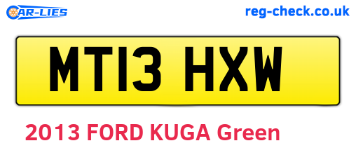 MT13HXW are the vehicle registration plates.