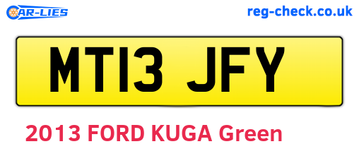 MT13JFY are the vehicle registration plates.