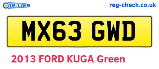 MX63GWD are the vehicle registration plates.