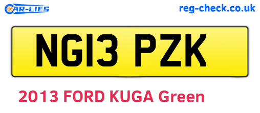 NG13PZK are the vehicle registration plates.