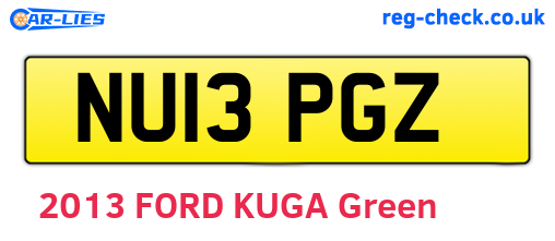 NU13PGZ are the vehicle registration plates.