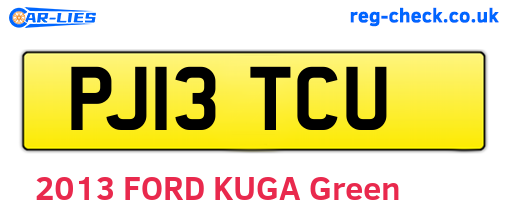 PJ13TCU are the vehicle registration plates.