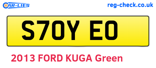 S70YEO are the vehicle registration plates.