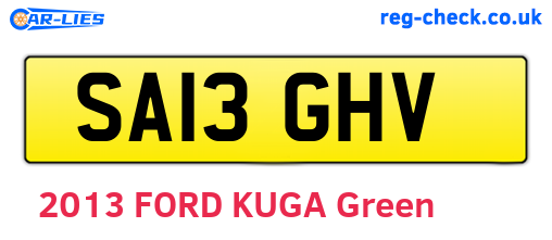 SA13GHV are the vehicle registration plates.