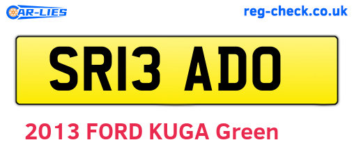SR13ADO are the vehicle registration plates.