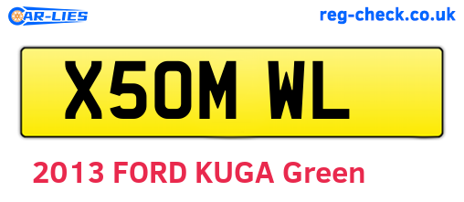 X50MWL are the vehicle registration plates.