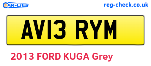 AV13RYM are the vehicle registration plates.