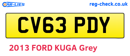CV63PDY are the vehicle registration plates.