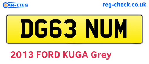 DG63NUM are the vehicle registration plates.
