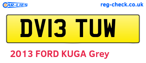 DV13TUW are the vehicle registration plates.