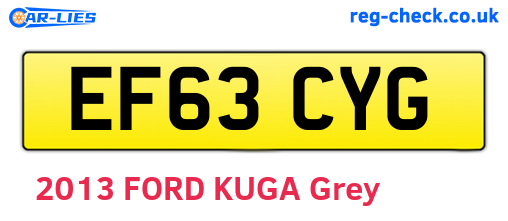 EF63CYG are the vehicle registration plates.