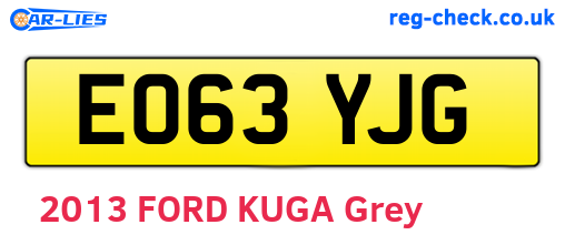 EO63YJG are the vehicle registration plates.