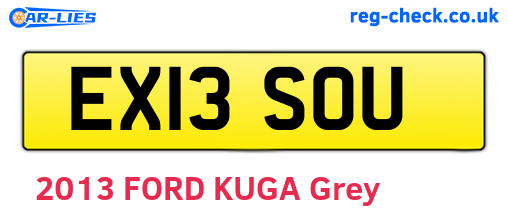 EX13SOU are the vehicle registration plates.