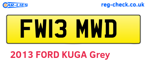 FW13MWD are the vehicle registration plates.