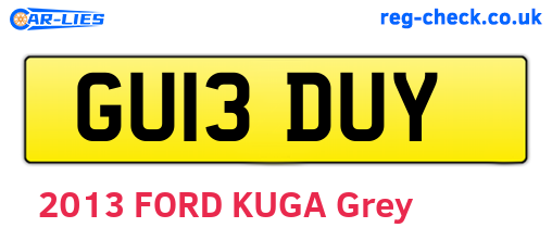 GU13DUY are the vehicle registration plates.