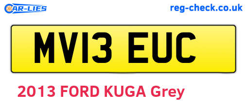MV13EUC are the vehicle registration plates.