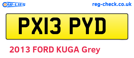 PX13PYD are the vehicle registration plates.