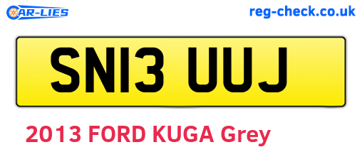 SN13UUJ are the vehicle registration plates.