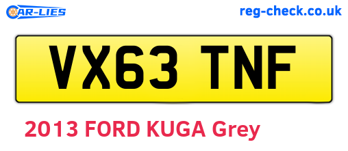 VX63TNF are the vehicle registration plates.