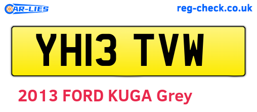 YH13TVW are the vehicle registration plates.